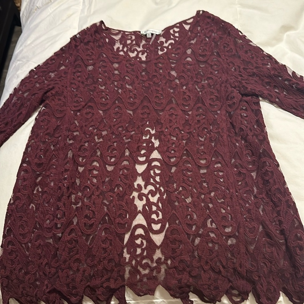 Country concert attire: Lace Newman Marcus sheer long sleeve